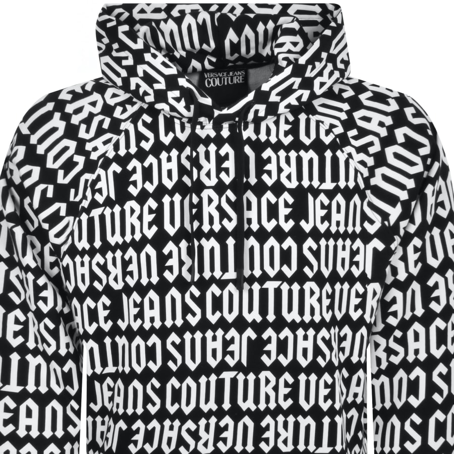 新しく着き Hoodie Logo Couture Jeans Versace Black Menswear Mainline | トップス